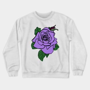 Purple Rose & Bud Crewneck Sweatshirt